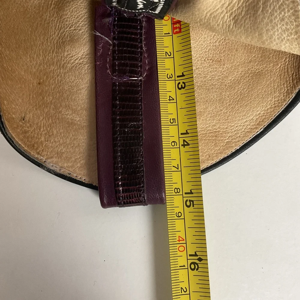 Vintage Larry Mahan Tall Purple Cowgirl Boots 8.5 B USA Made Lizard Teju - Picture 7 of 16